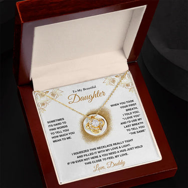 To My Beautiful Daughter - Love Knot Necklace - Gift Set - SLDDL0090 - Sunshine Letters Co